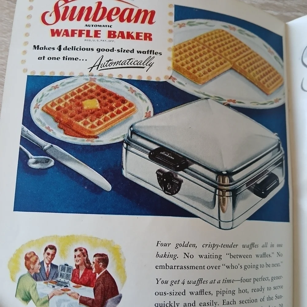 Vintage Sunbeam Automatic Mixmaster, 1948 Edition in Classic White Booklet